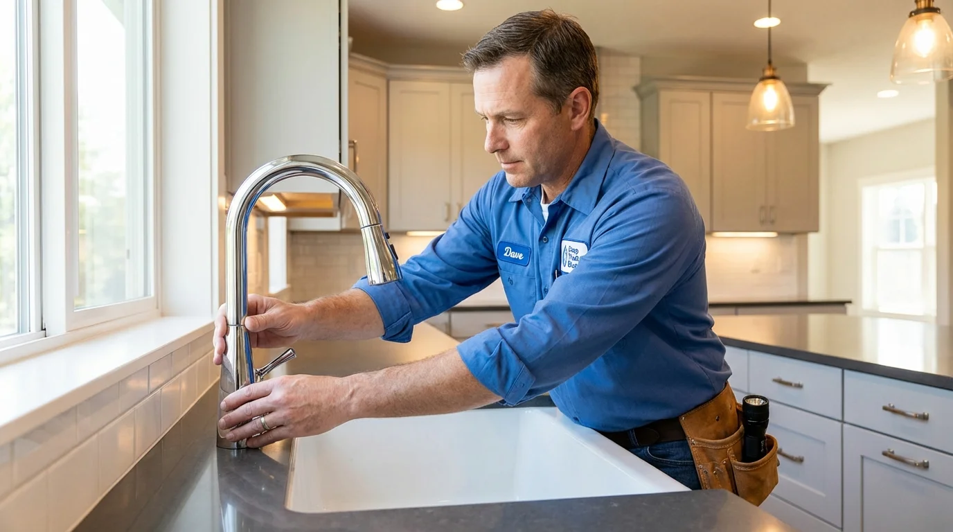 Kitchen faucet installation by Johns Plumbing LLC in Blackstone