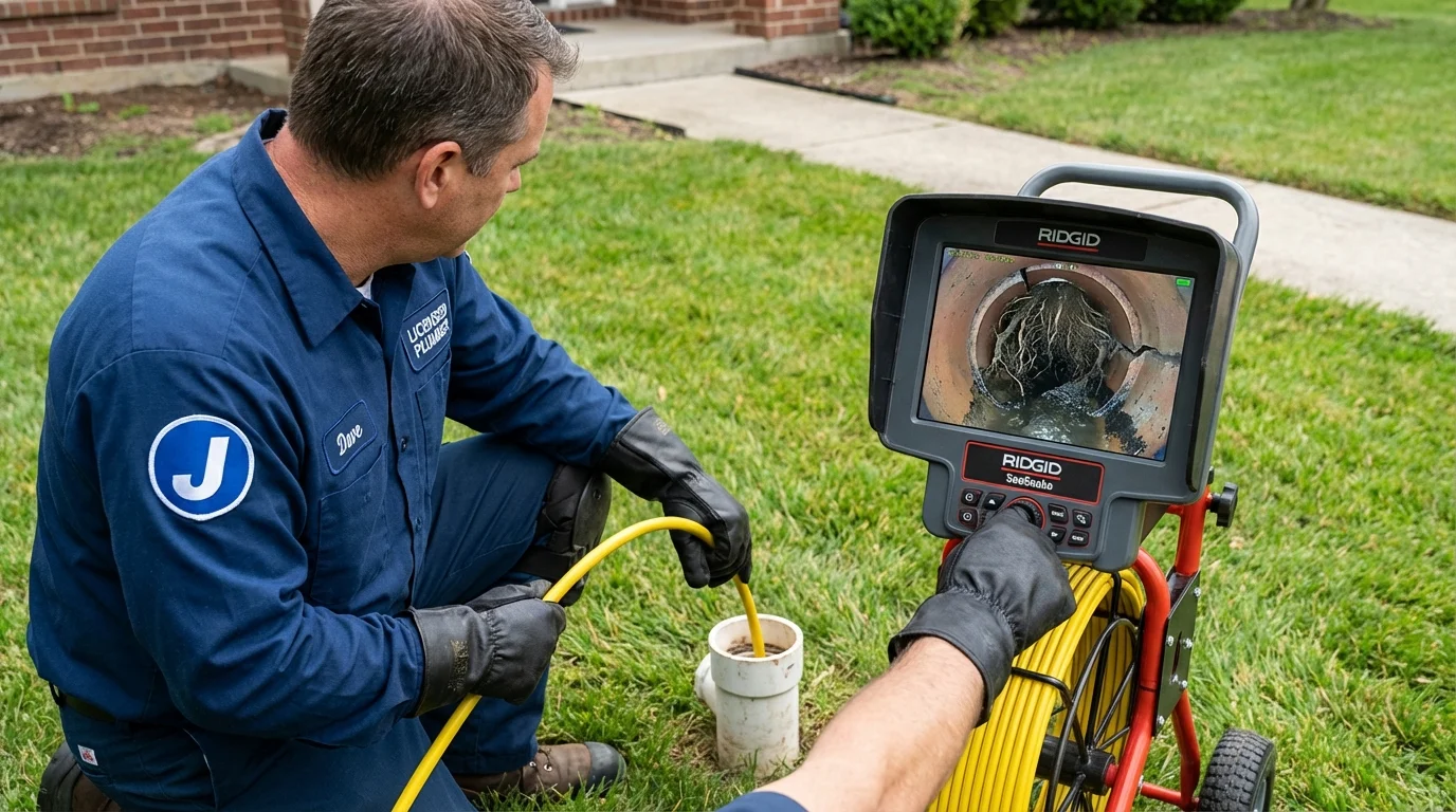 Sewer camera inspection being performed by Johns Plumbing LLC in Blackstone